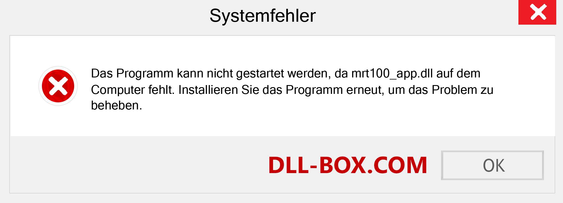 mrt100_app.dll-Datei fehlt?. Download für Windows 7, 8, 10 - Fix mrt100_app dll Missing Error unter Windows, Fotos, Bildern